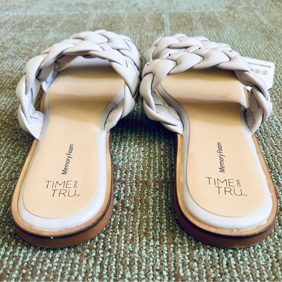 Time & Tru NWT Lavender Braided Band Two Strap Flat Slides Sandals Sz 8 39.5 - Picture 6 of 10